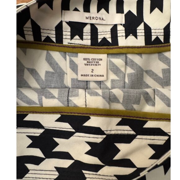 Merona Houndstooth Cotton A-Line Skirt Size 2 - Picture 3 of 6